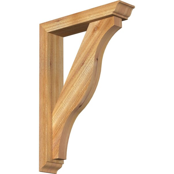 Ekena Millwork Funston Traditional Rough Sawn Bracket w/ Offset Brace, Western Red Cedar, 4"W x 18"D x 26"H BKT0402X18X26FST01RWR - main